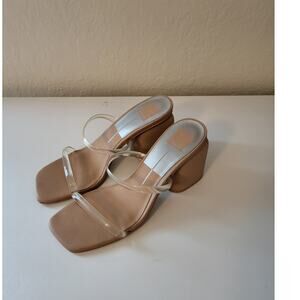 Dolce Vita Natie Chunky Clear Strap Sandals size 9.5 Neutral Y2K